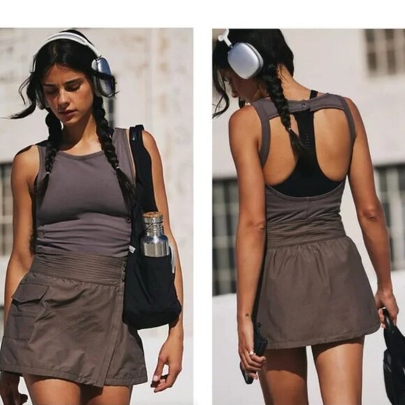 NWOT Free People On The Block Onesie in Charcoal Brown